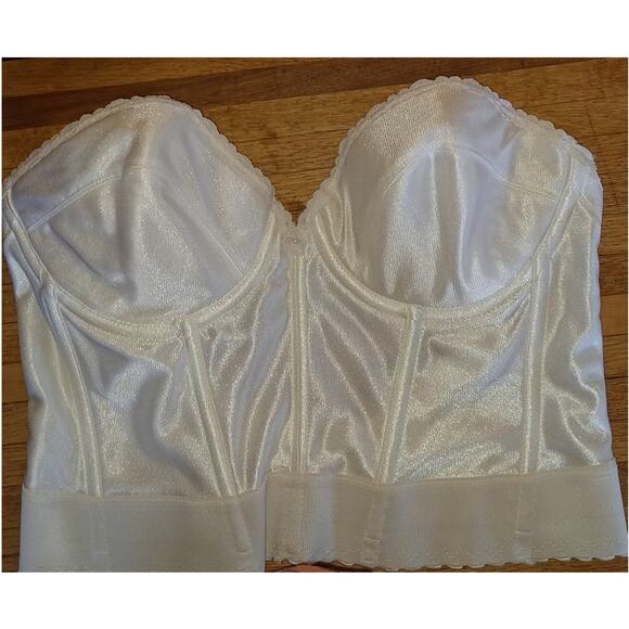 Subtract Other - VTG Exclusively Yours Longline Strapless Corset Bra Bustier 38C Low Back White